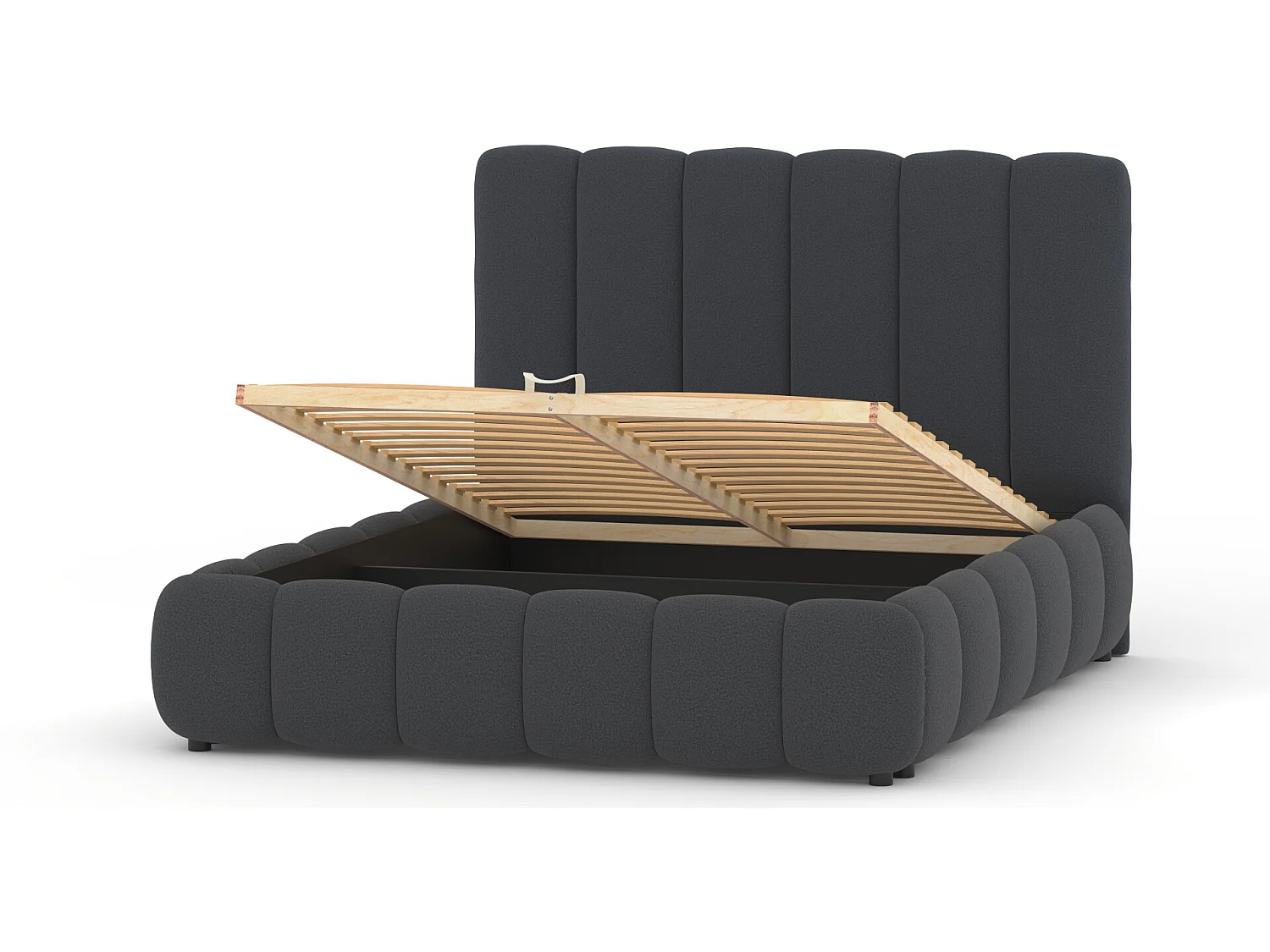 SIBLO Lit ado moderne Rico 160x200 cm Gris anthracite