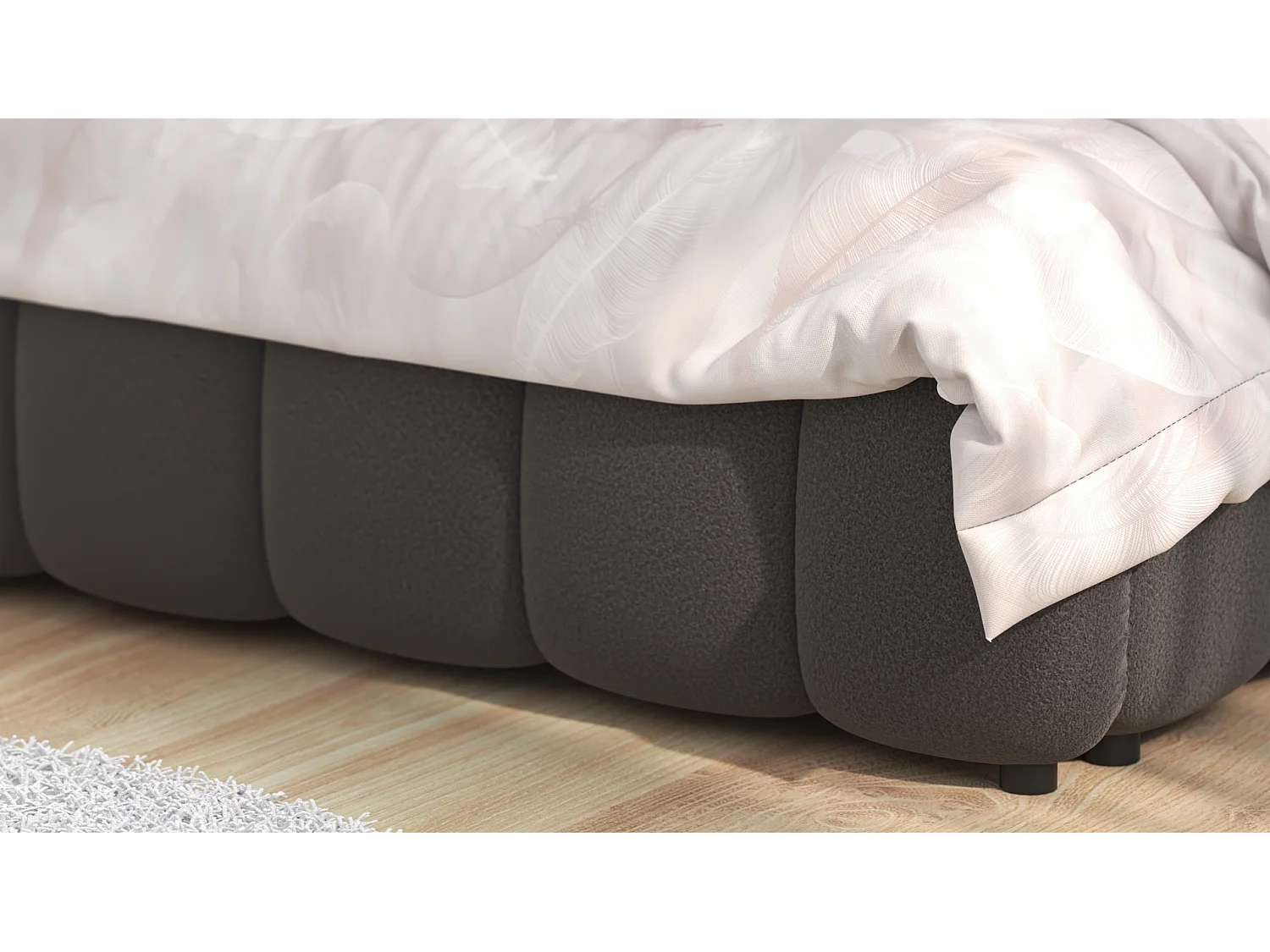 SIBLO Lit ado moderne Rico 160x200 cm Gris anthracite