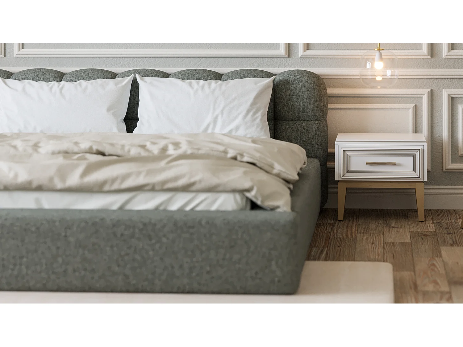 SIBLO Lit ado moderne Zelda 180x200 cm Ivoire