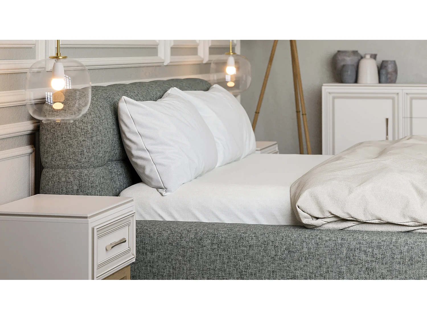 SIBLO Lit ado moderne Zelda 180x200 cm Ivoire