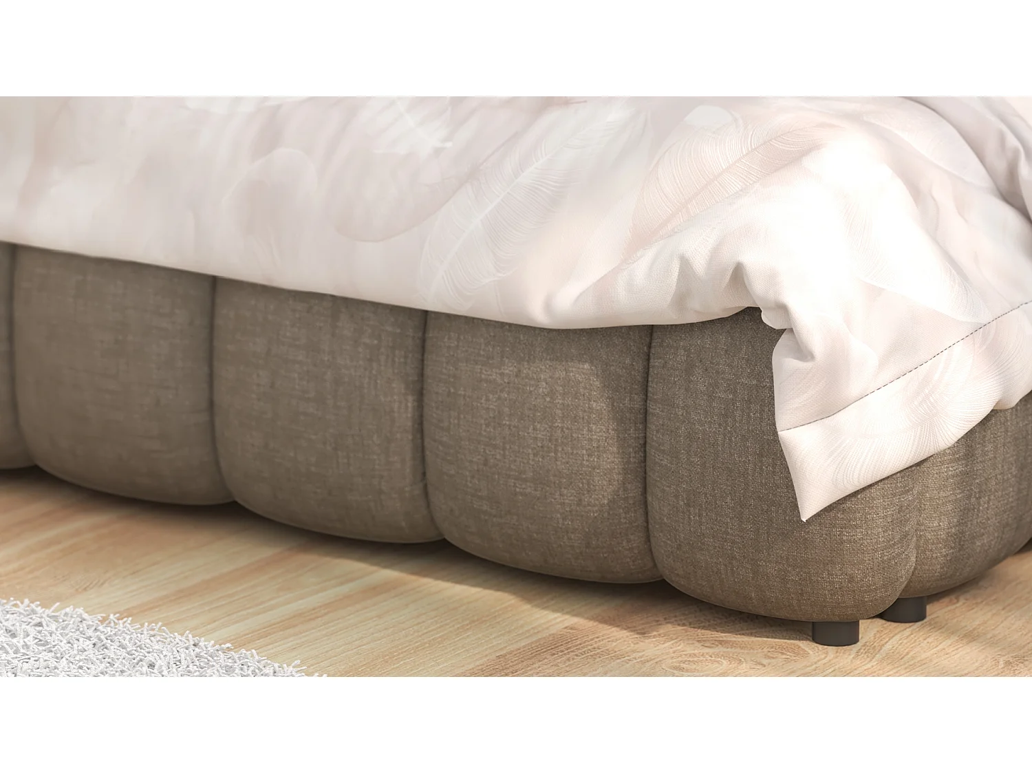 SIBLO Lit ado moderne Rico 160x200 cm Ivoire