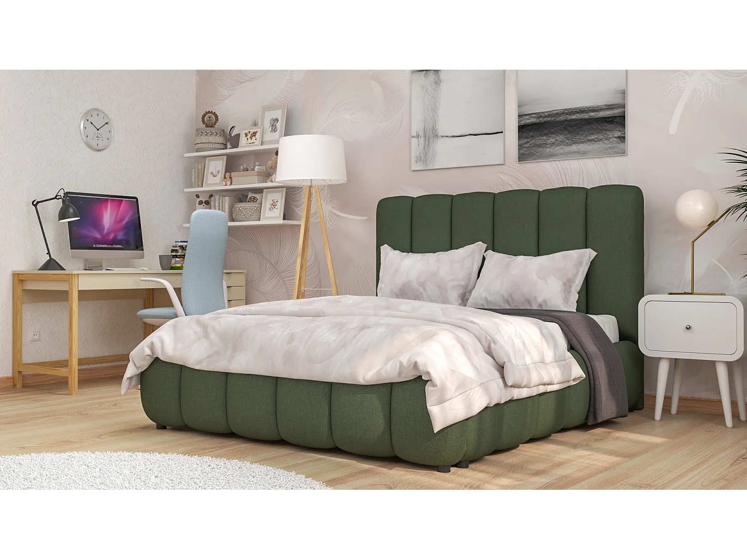 SIBLO Lit ado moderne Rico 180x200 cm Vert