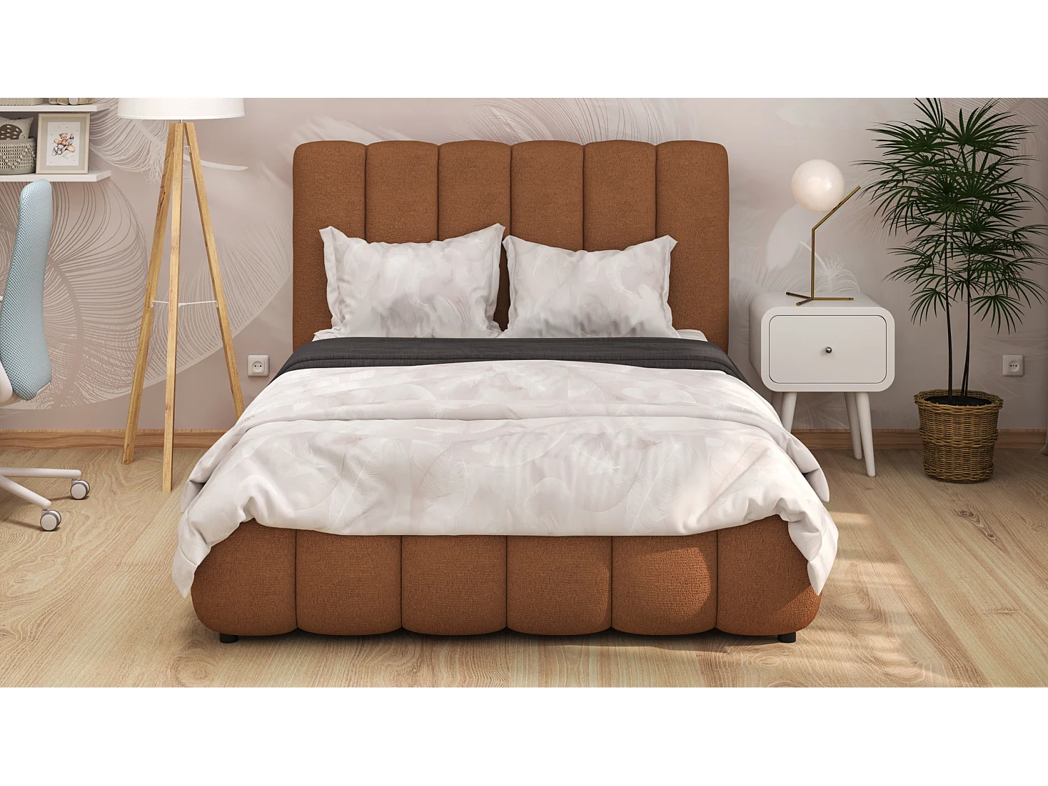 SIBLO Lit ado moderne Rico 180x200 cm Brun