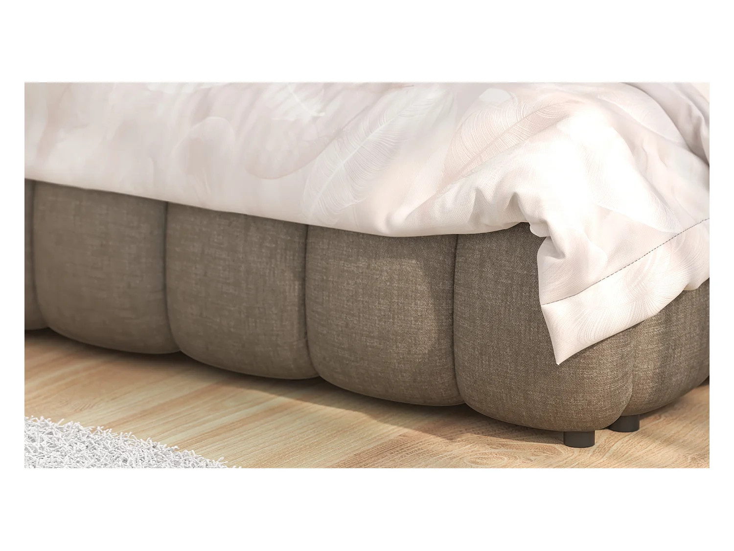 SIBLO Lit ado moderne Rico 140x200 cm Ivoire