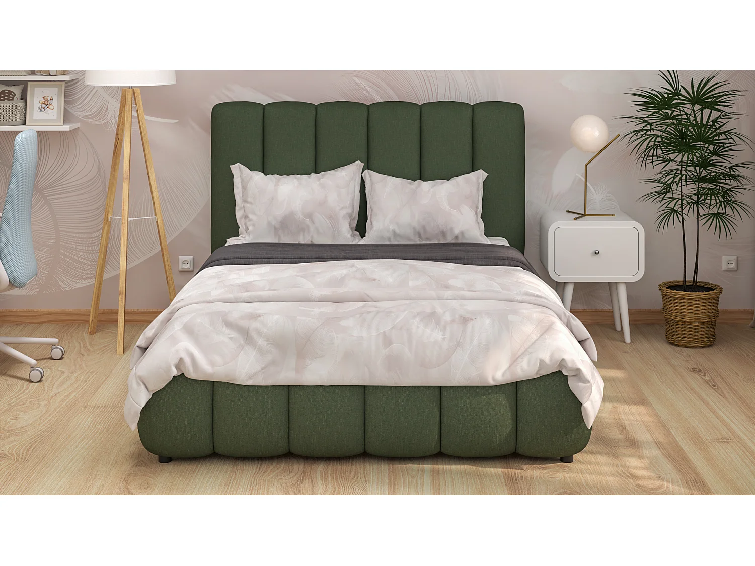 SIBLO Lit ado moderne Rico 160x200 cm Vert