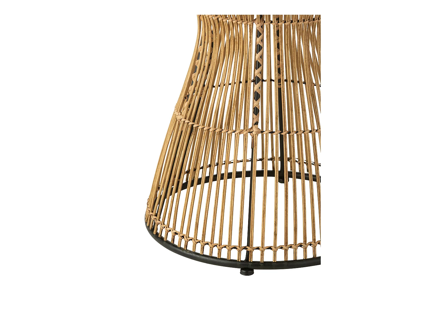 Table d'Appoint Design en Bambou "Rainures" 63cm Naturel