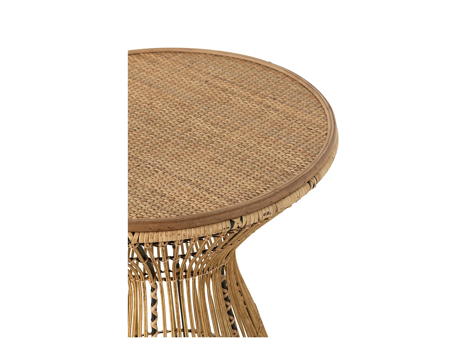 Table d'Appoint Design en Bambou "Rainures" 63cm Naturel