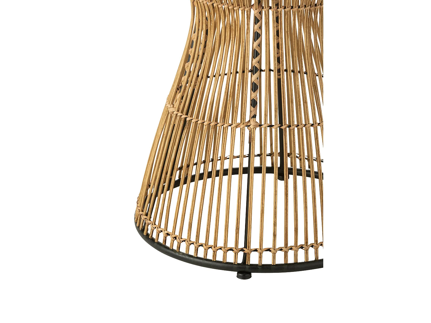 Table d'Appoint Design en Bambou "Rainures" 63cm Naturel