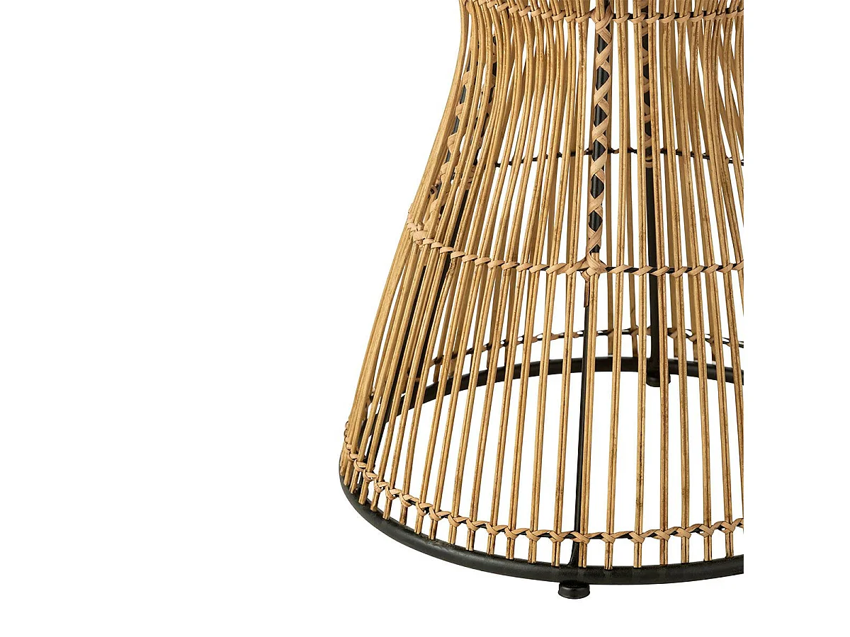 Table d'Appoint Design en Bambou "Rainures" 63cm Naturel