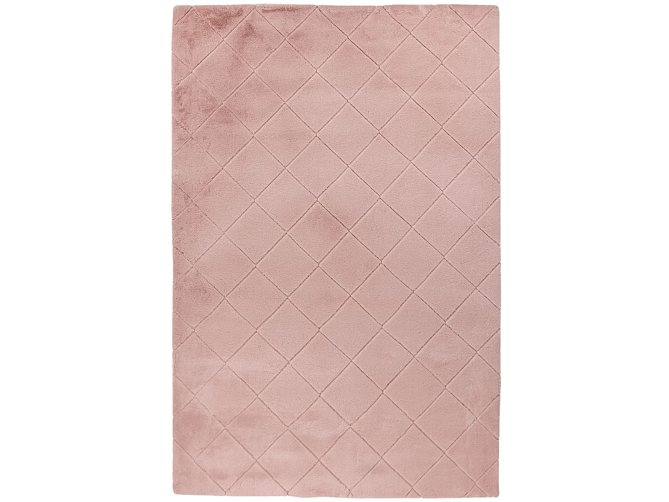 Tapis Super Soft à motif 3D losanges Rose poudré 120x170cm