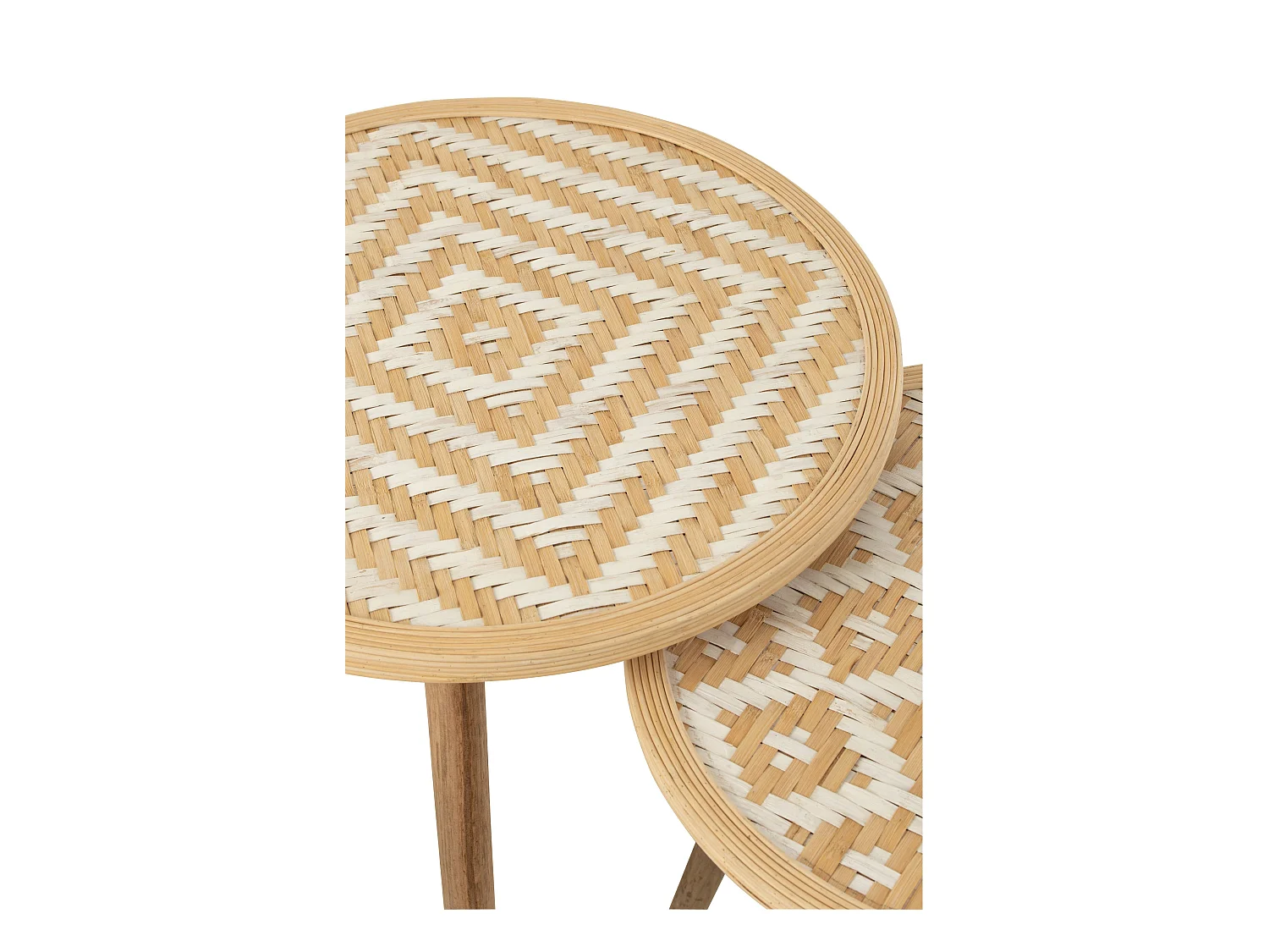 Lot de 3 Tables d'Appoint Gigognes "Baudoin" 55cm Naturel