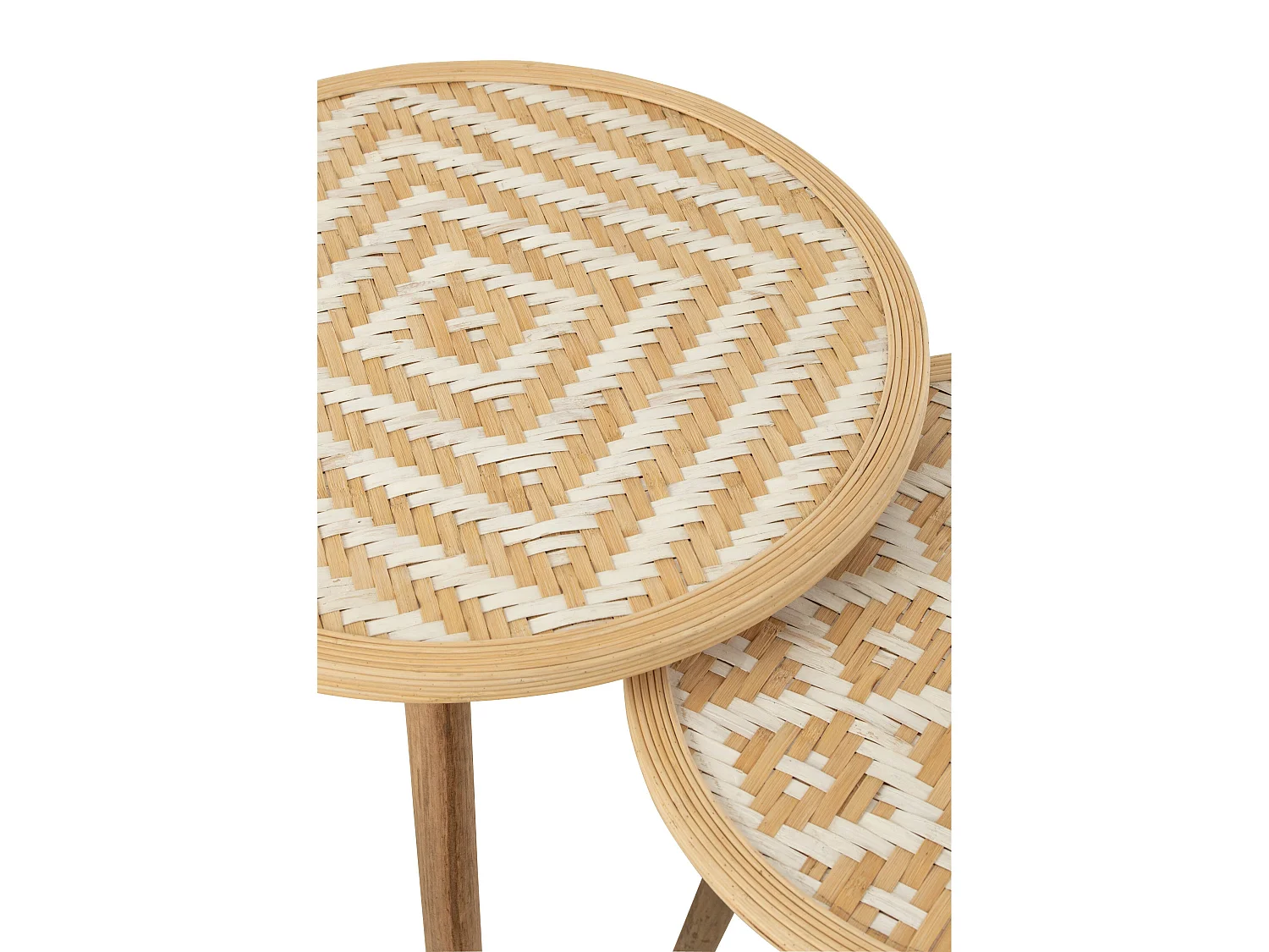 Lot de 3 Tables d'Appoint Gigognes "Baudoin" 55cm Naturel