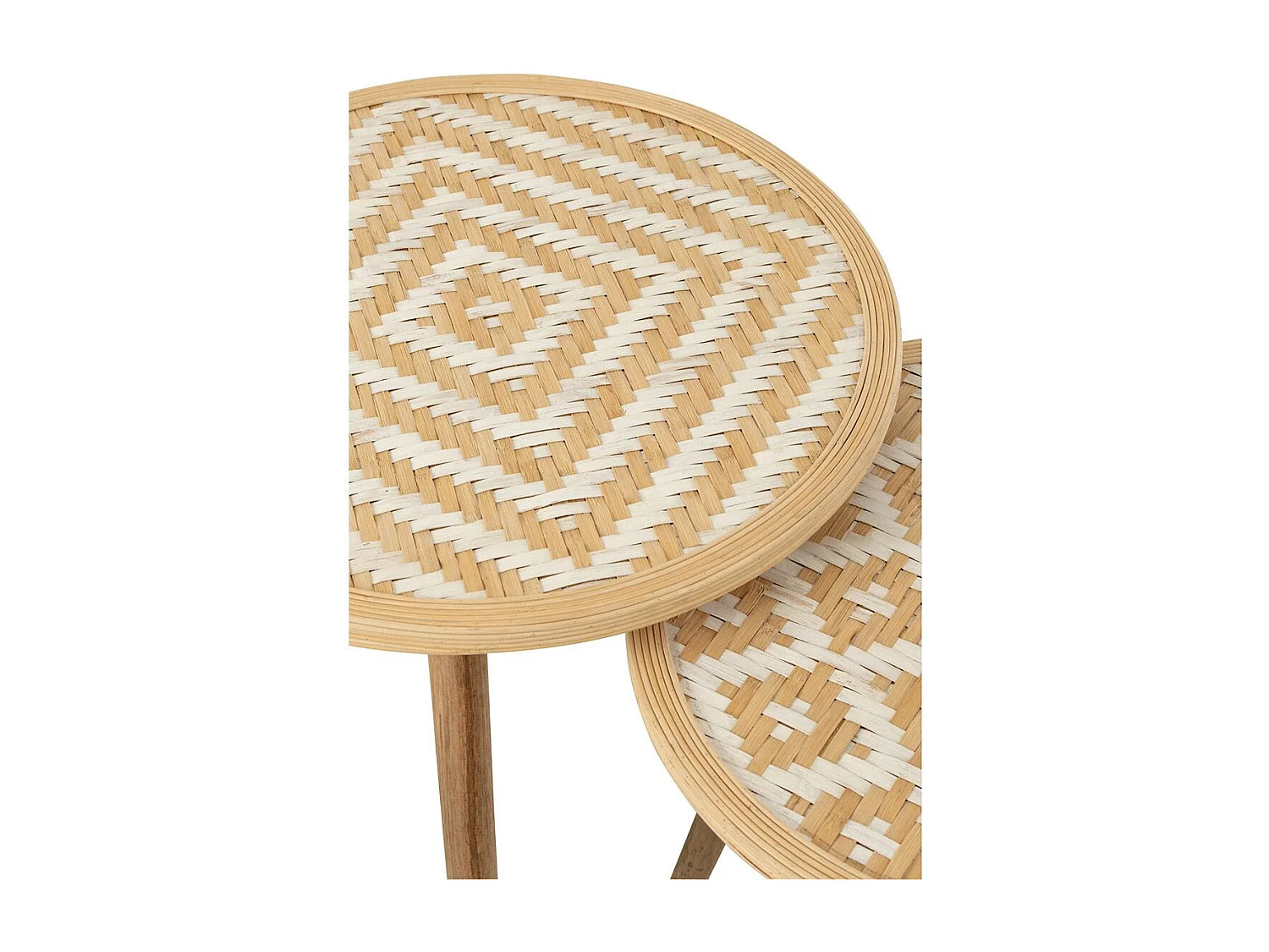 Lot de 3 Tables d'Appoint Gigognes "Baudoin" 55cm Naturel