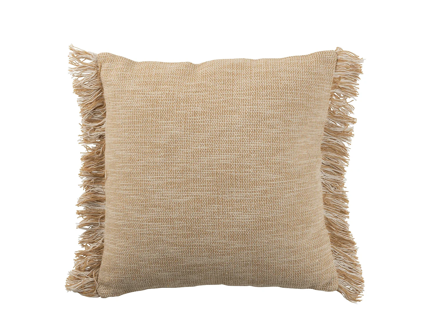 Coussin Déco "Franges Coton" 45x45cm Beige