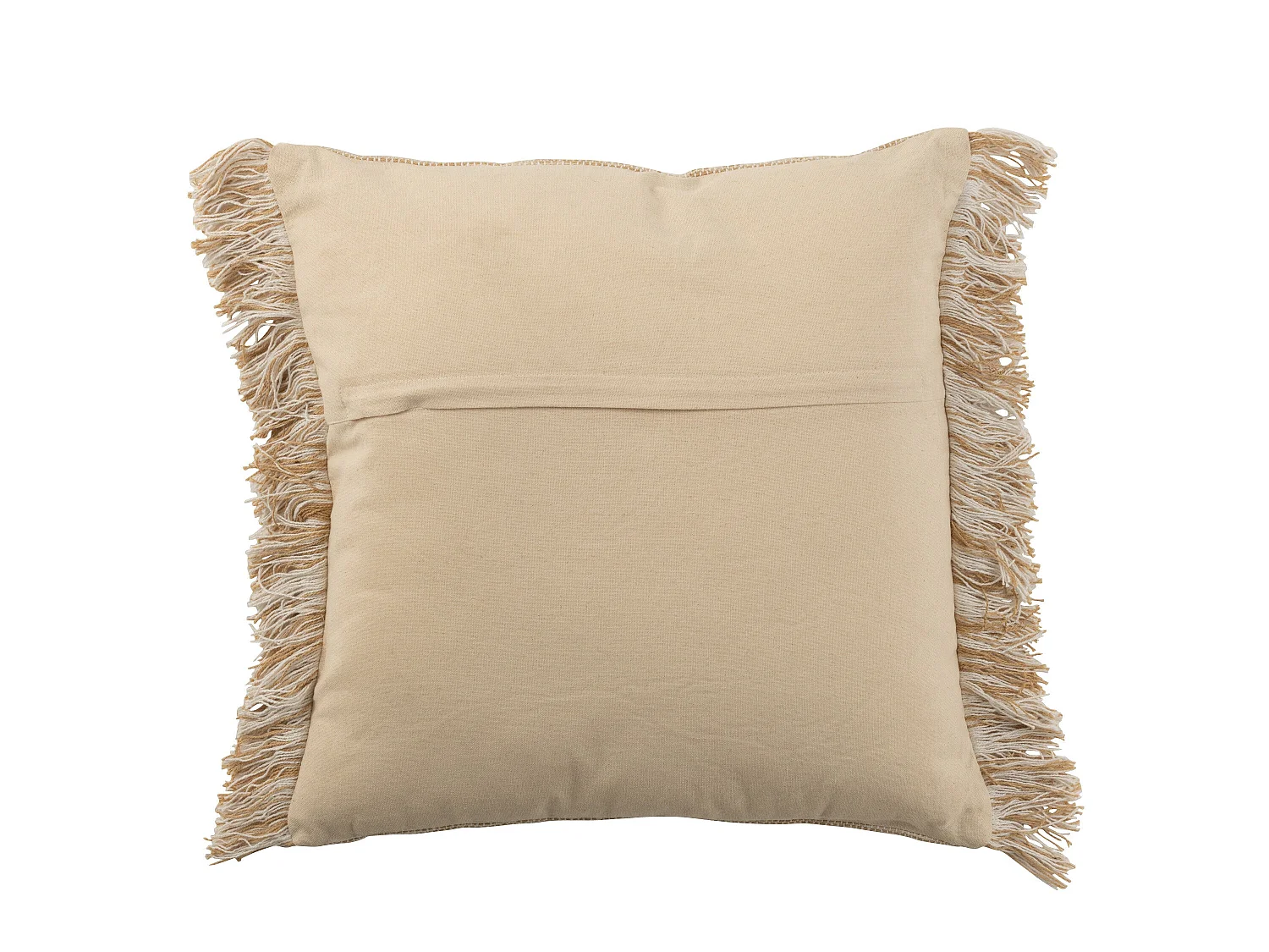 Coussin Déco "Franges Coton" 45x45cm Beige