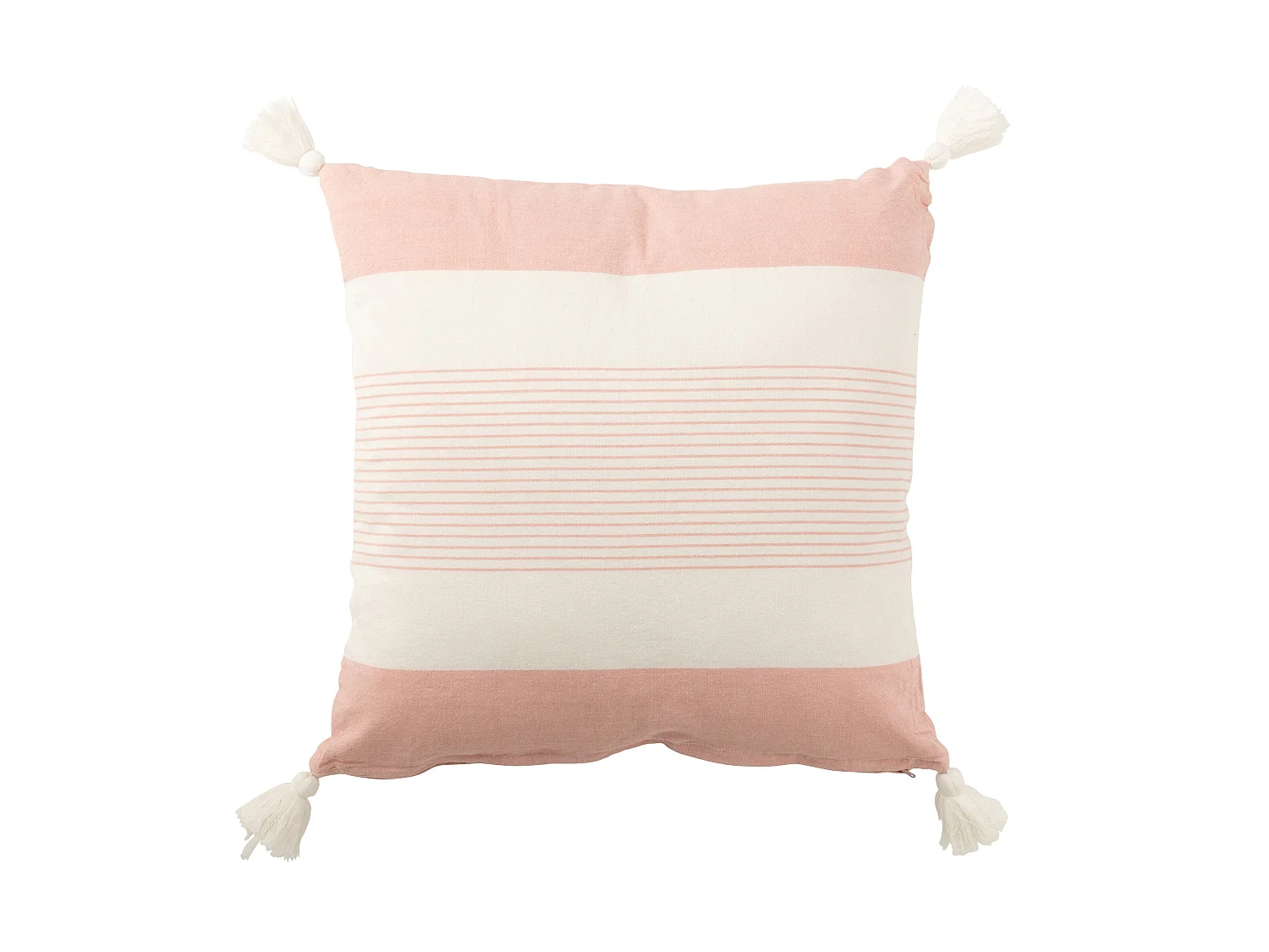 Coussin Déco "Mik" 50x50cm Blanc & Rose