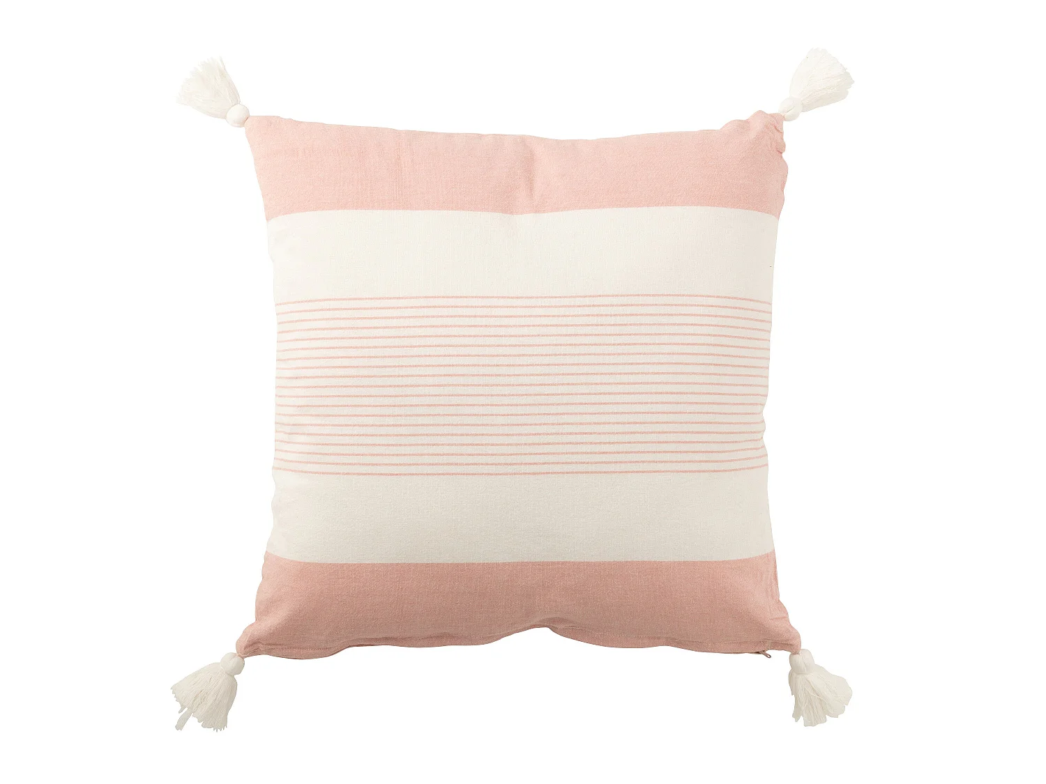 Coussin Déco "Mik" 50x50cm Blanc & Rose