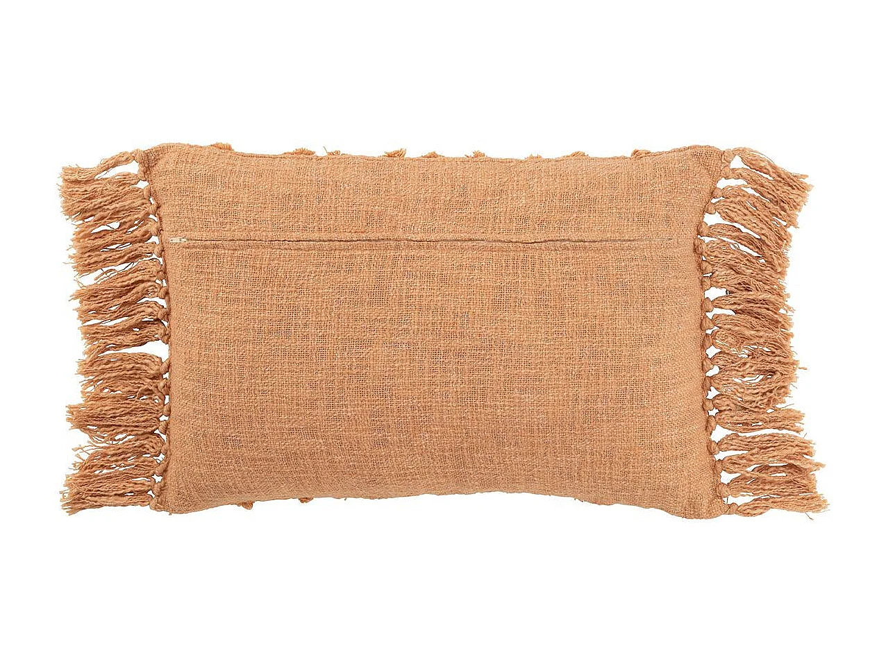 Coussin Déco Pompons "Amalia" 40x78cm Corail