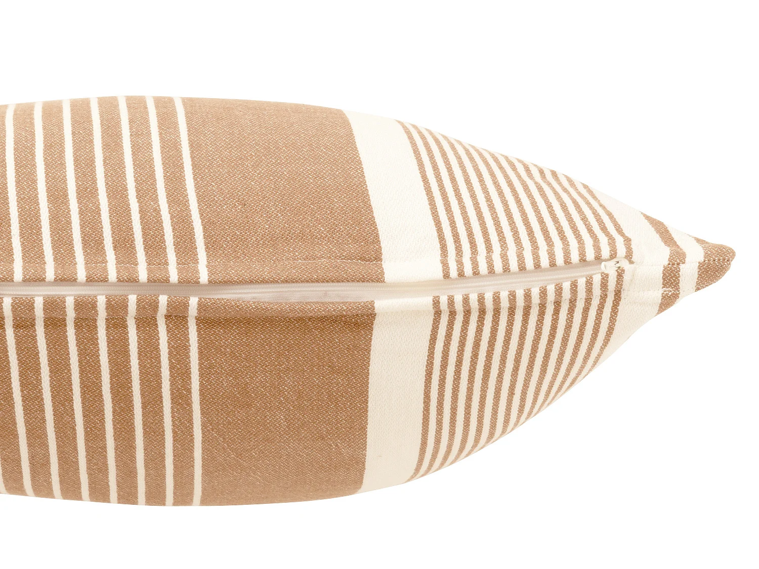 Coussin Déco Rayures "Mik" 50x50cm Marron