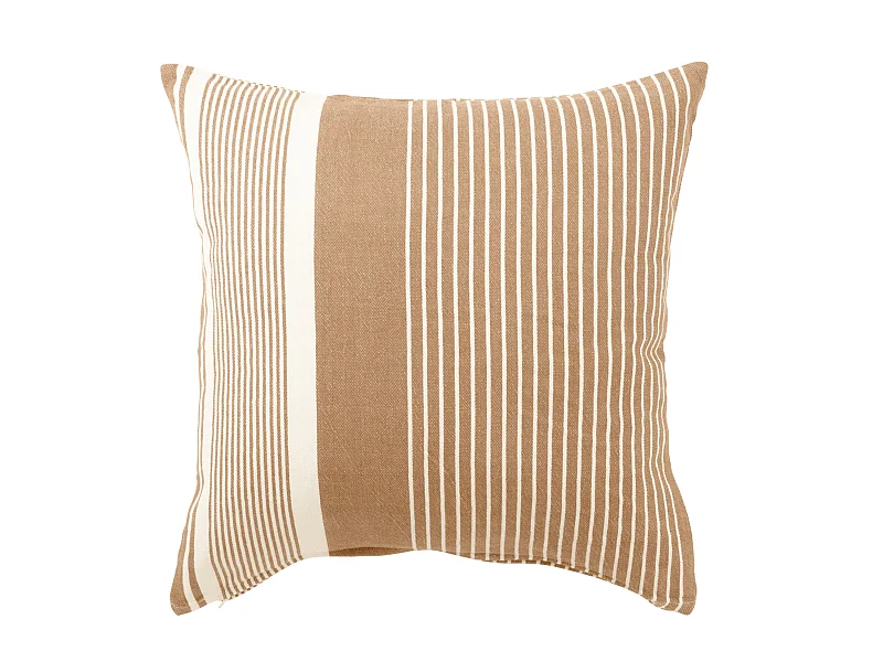 Coussin Déco Rayures "Mik" 50x50cm Marron