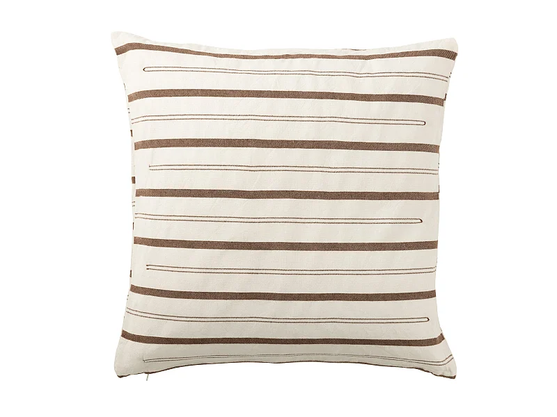 Coussin Déco Lignes "Iliana" 50x50cm Blanc