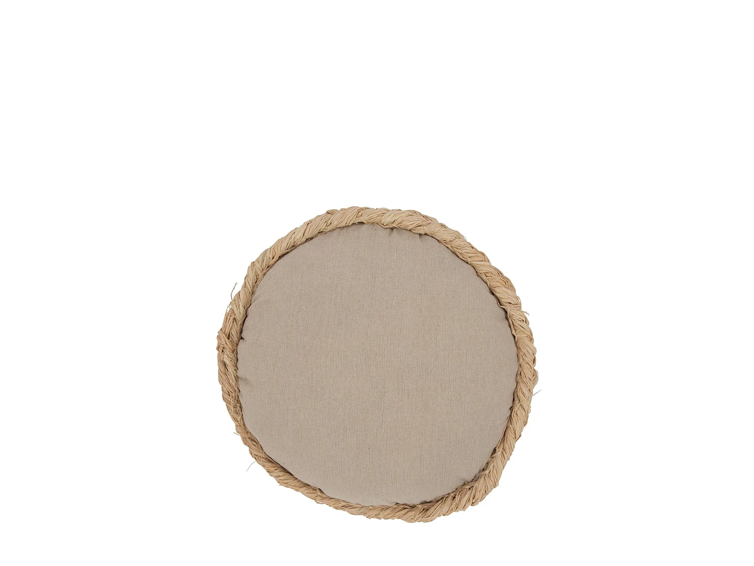 Coussin Déco Rond "Mayssa" 36x36cm Naturel