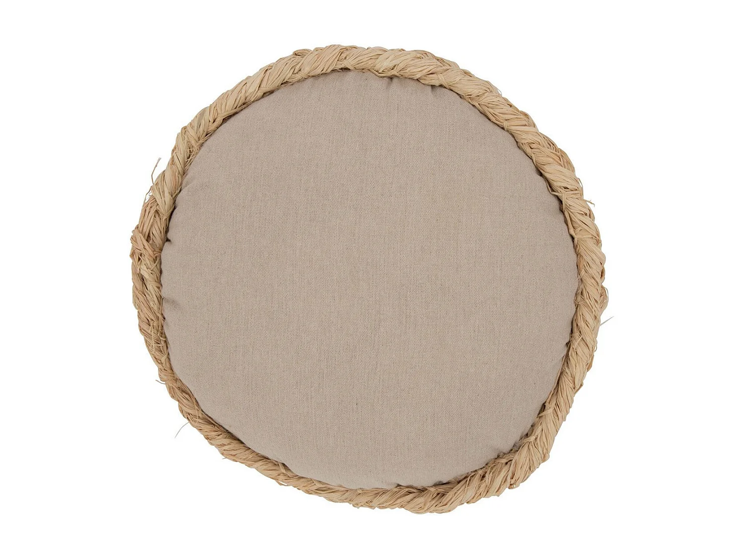 Coussin Déco Rond "Mayssa" 36x36cm Naturel