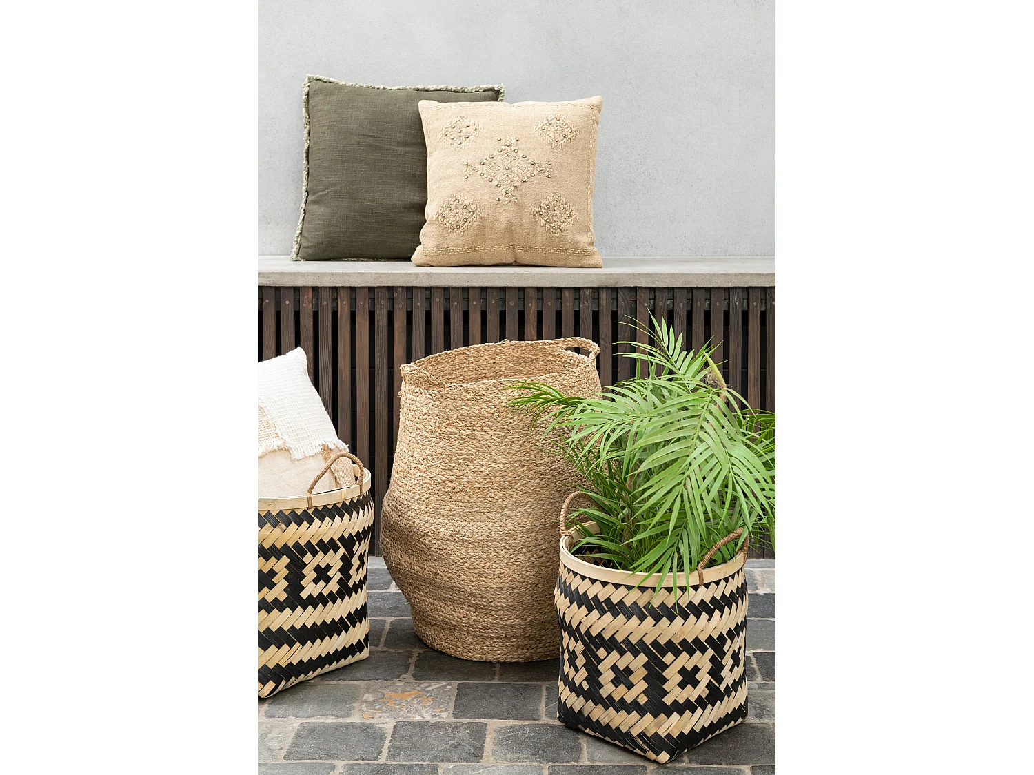 Coussin Déco "Hippy" 45x45cm Beige