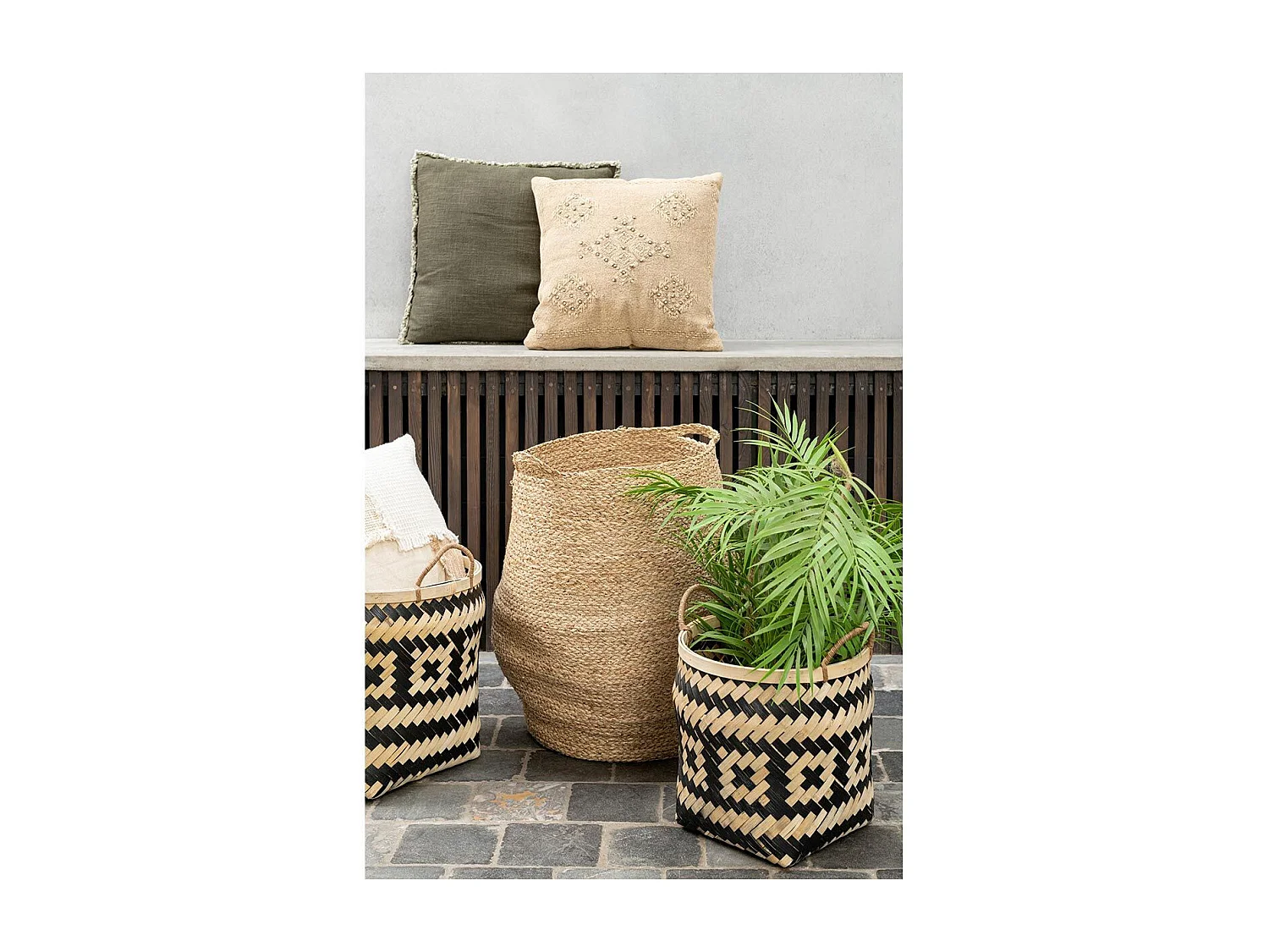 Coussin Déco "Hippy" 45x45cm Beige