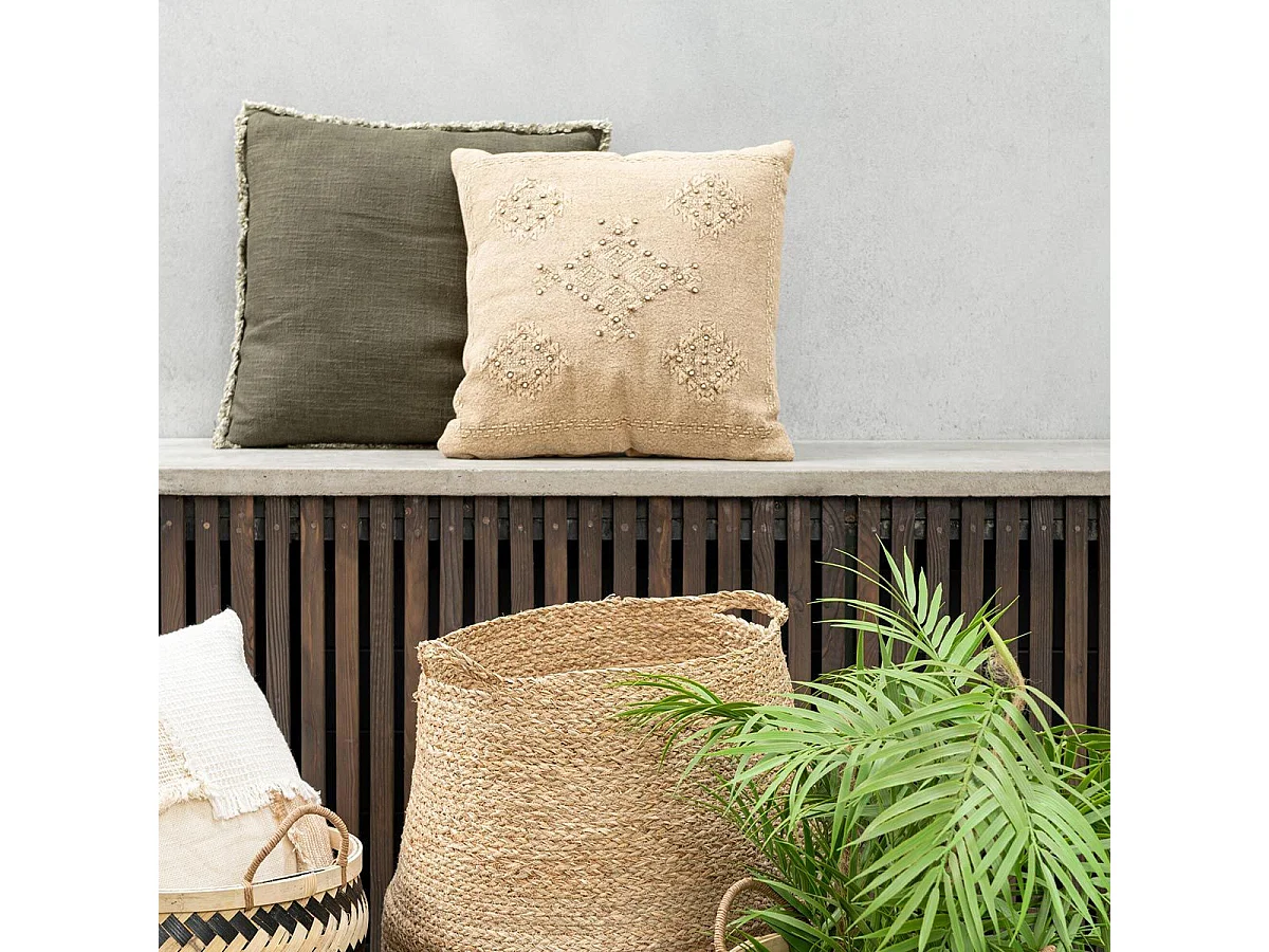 Coussin Déco "Hippy" 45x45cm Beige