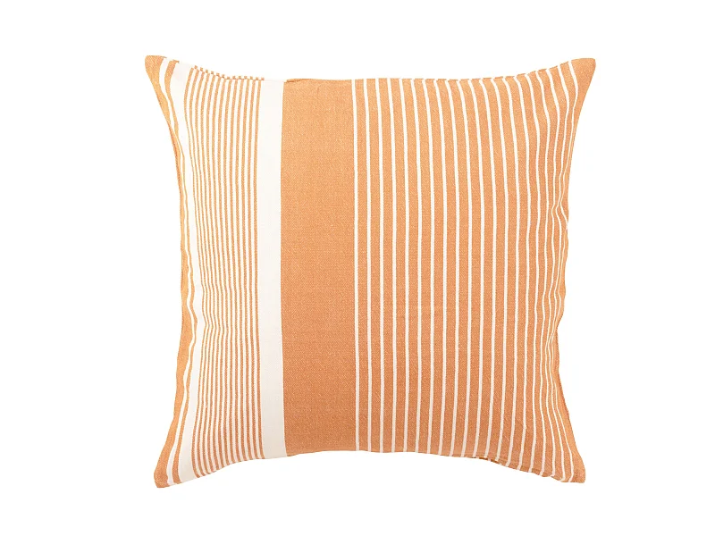 Coussin Déco Rayures "Mik" 50x50cm Orange