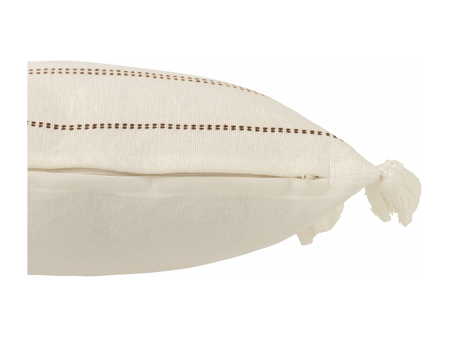 Coussin Déco Pompons "Iliana" 50x50cm Blanc