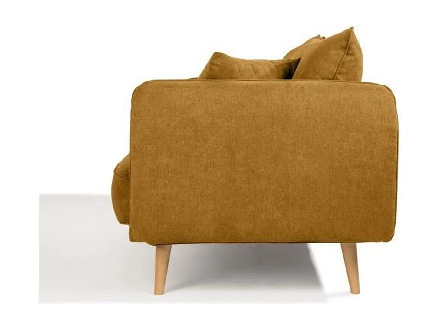 Canapé fixe 3 places - Tissu moutarde - DAREN