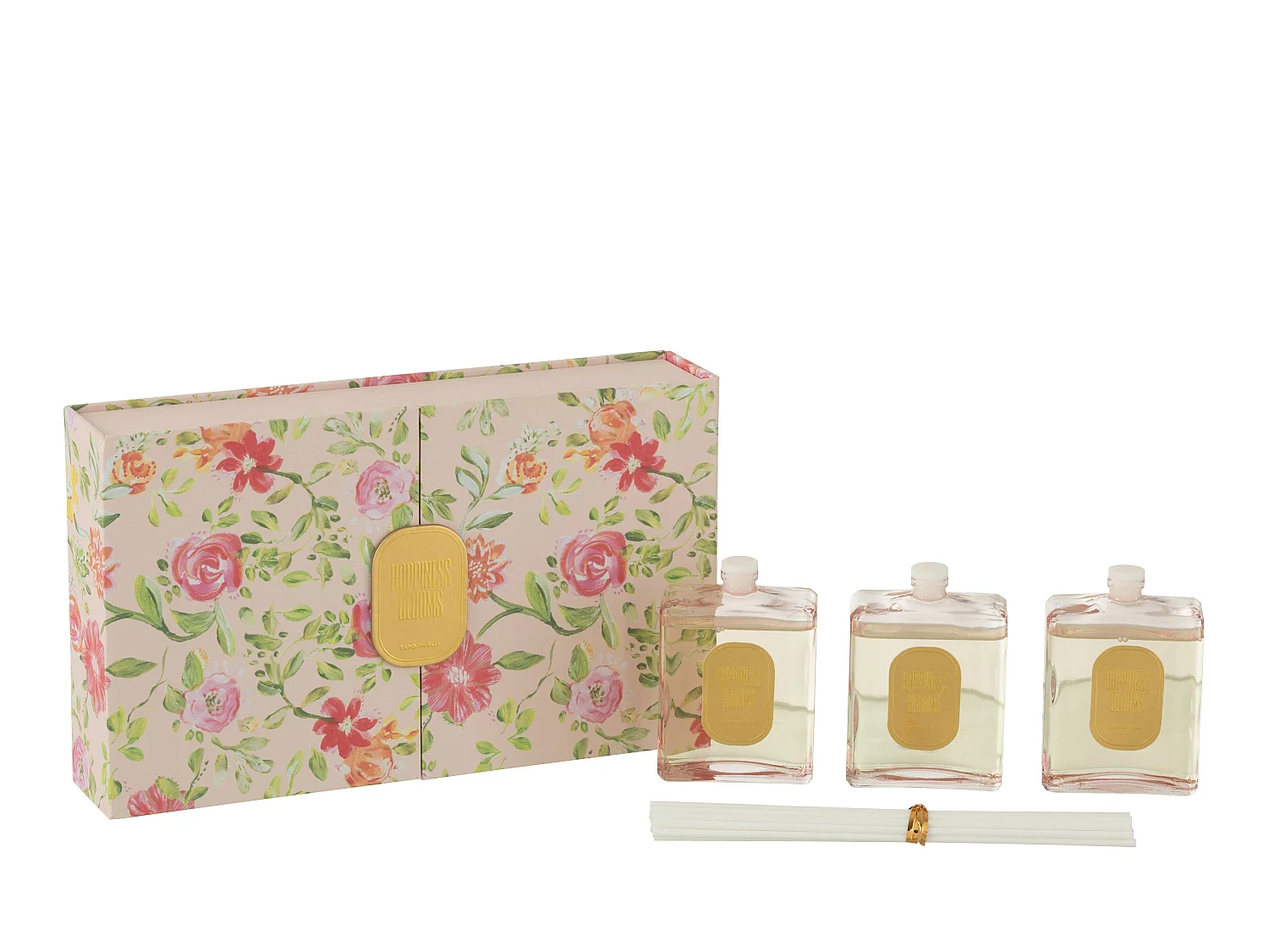 Coffret 3 Diffuseurs de Parfum "Happiness Blooms" 22cm Rainbow Reef Rose