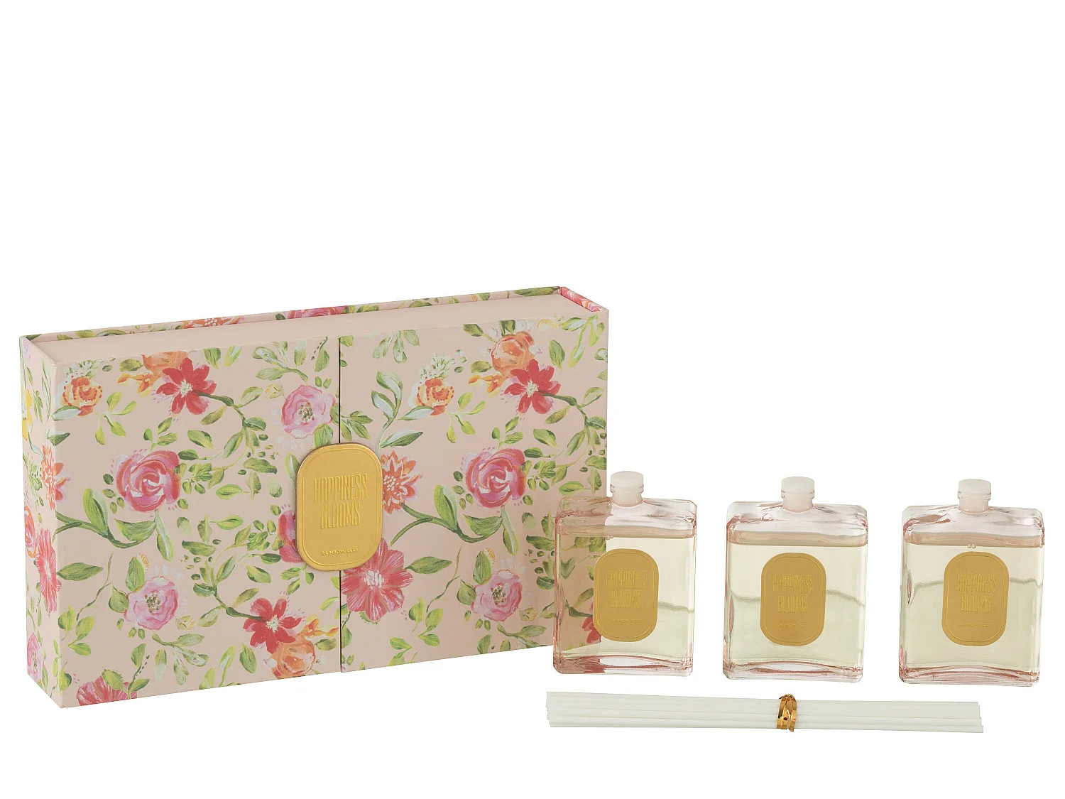 Coffret 3 Diffuseurs de Parfum "Happiness Blooms" 22cm Rainbow Reef Rose
