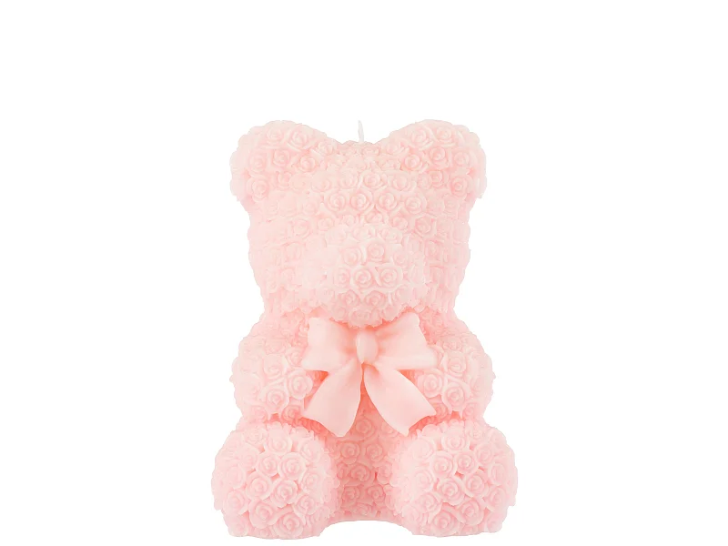 Bougie Parfumée Déco "Ours" 21cm Rose
