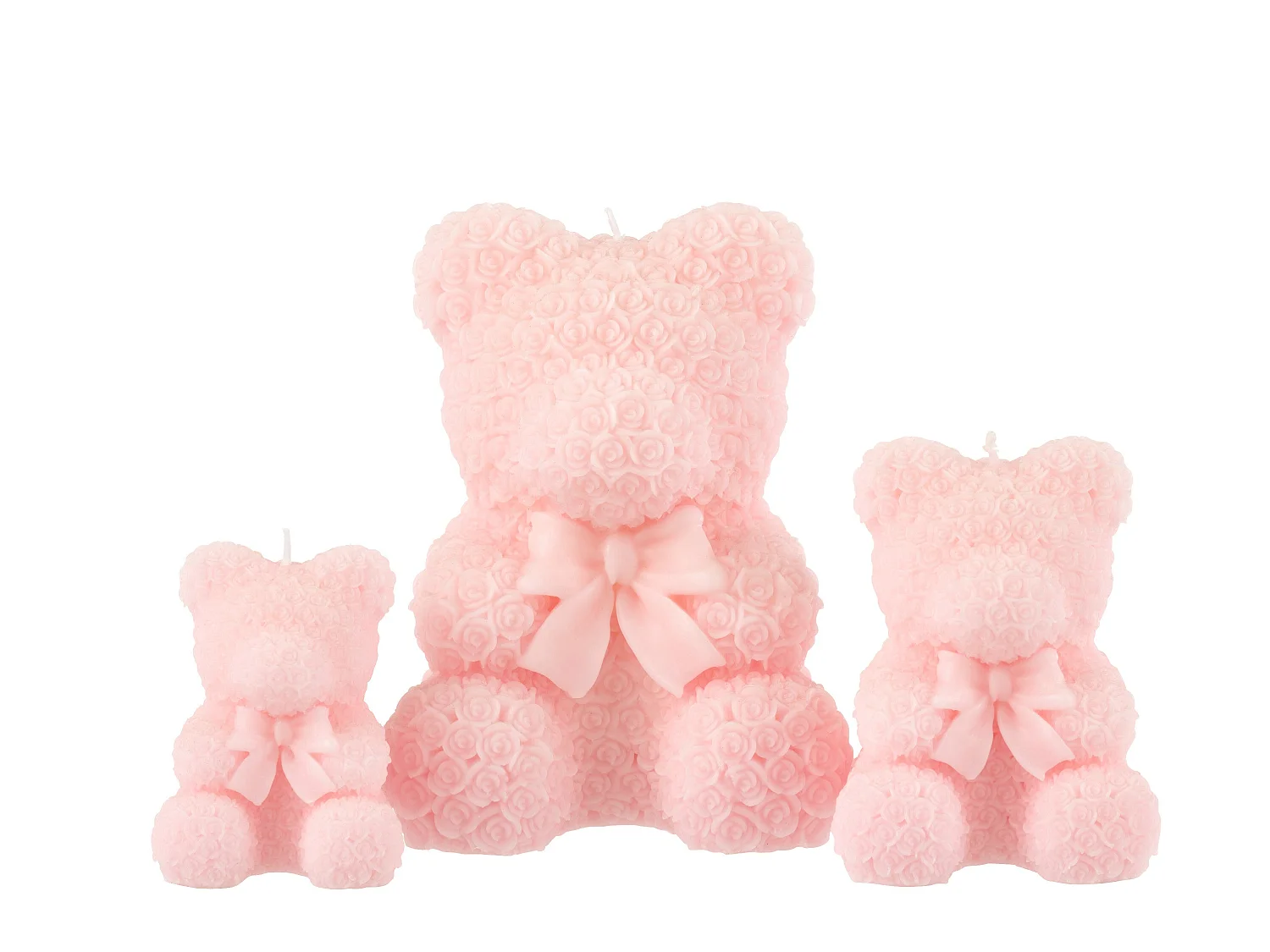 Bougie Parfumée Déco "Ours" 21cm Rose