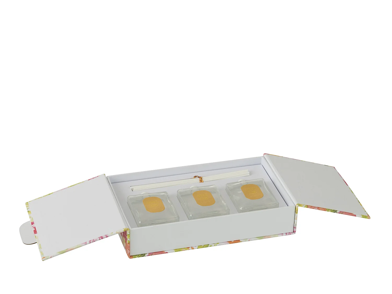 Coffret 3 Diffuseurs de Parfum "Happiness Blooms" 22cm Mimosa & Rose Blanc