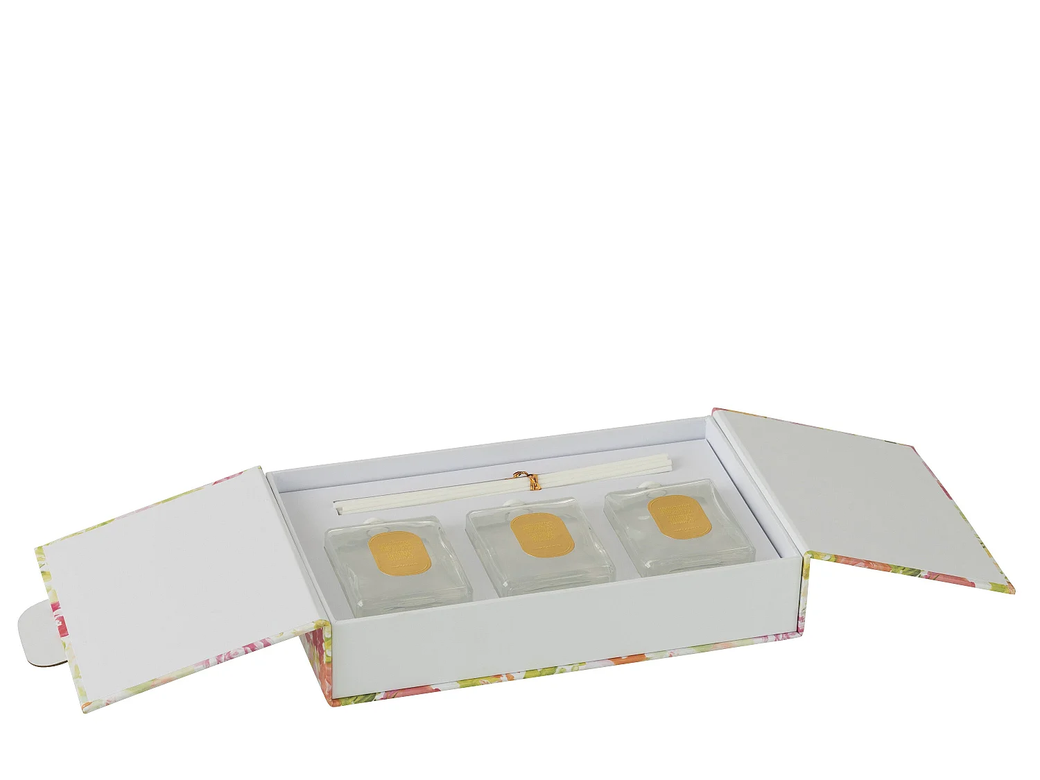Coffret 3 Diffuseurs de Parfum "Happiness Blooms" 22cm Mimosa & Rose Blanc