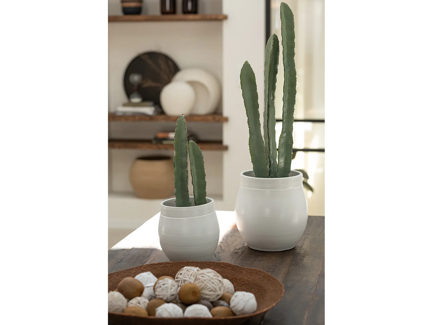 Plante Artificielle en Pot "Cactus" 81cm Vert