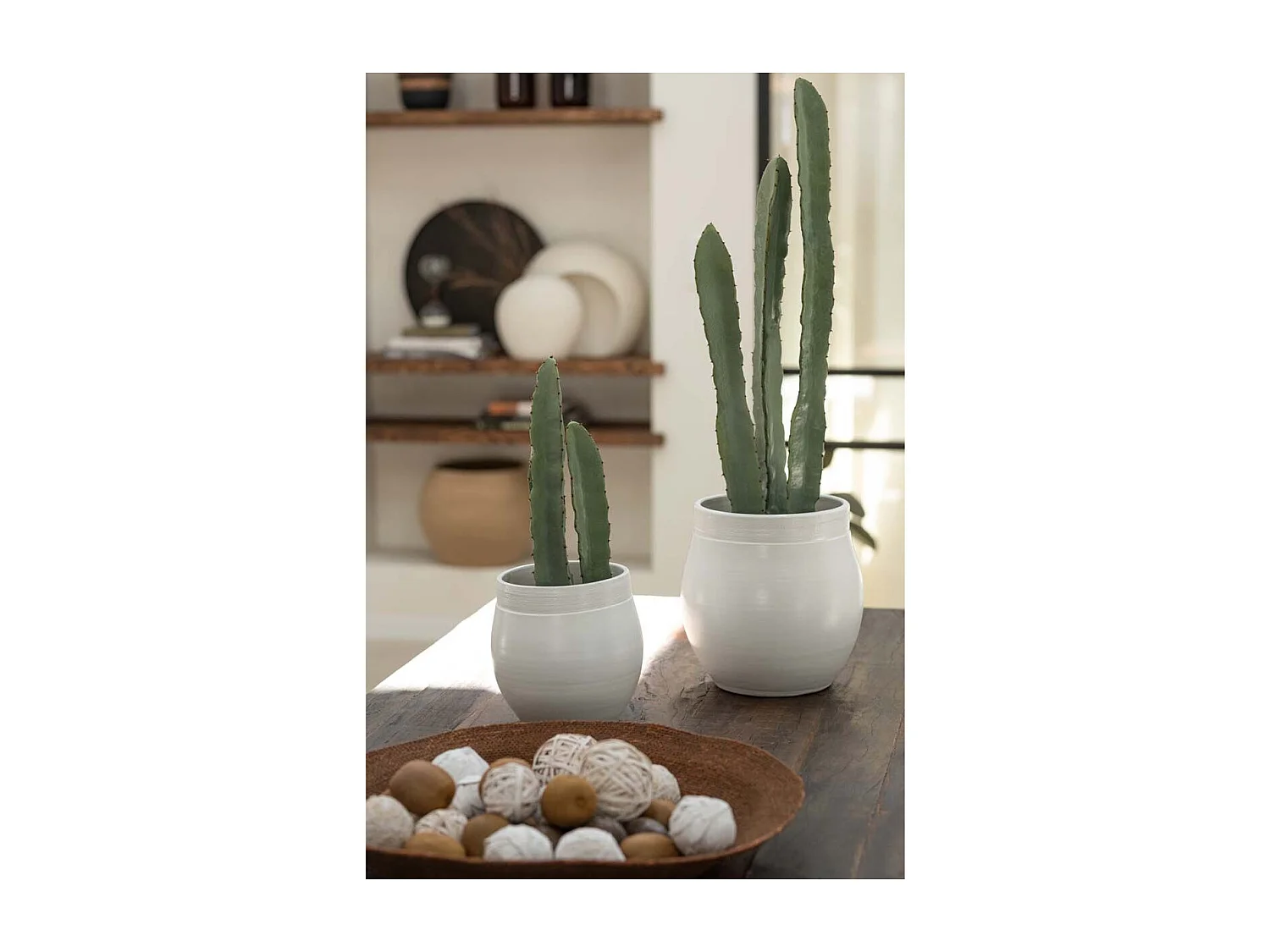 Plante Artificielle en Pot "Cactus" 81cm Vert