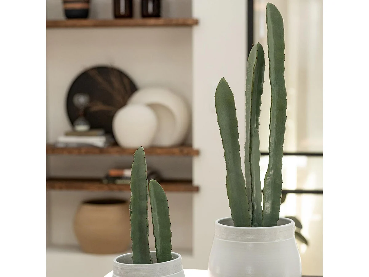 Plante Artificielle en Pot "Cactus" 48cm Vert