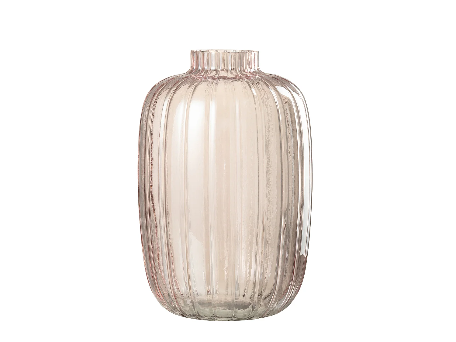 Vase Design en Verre "Lignes" 30cm Rose