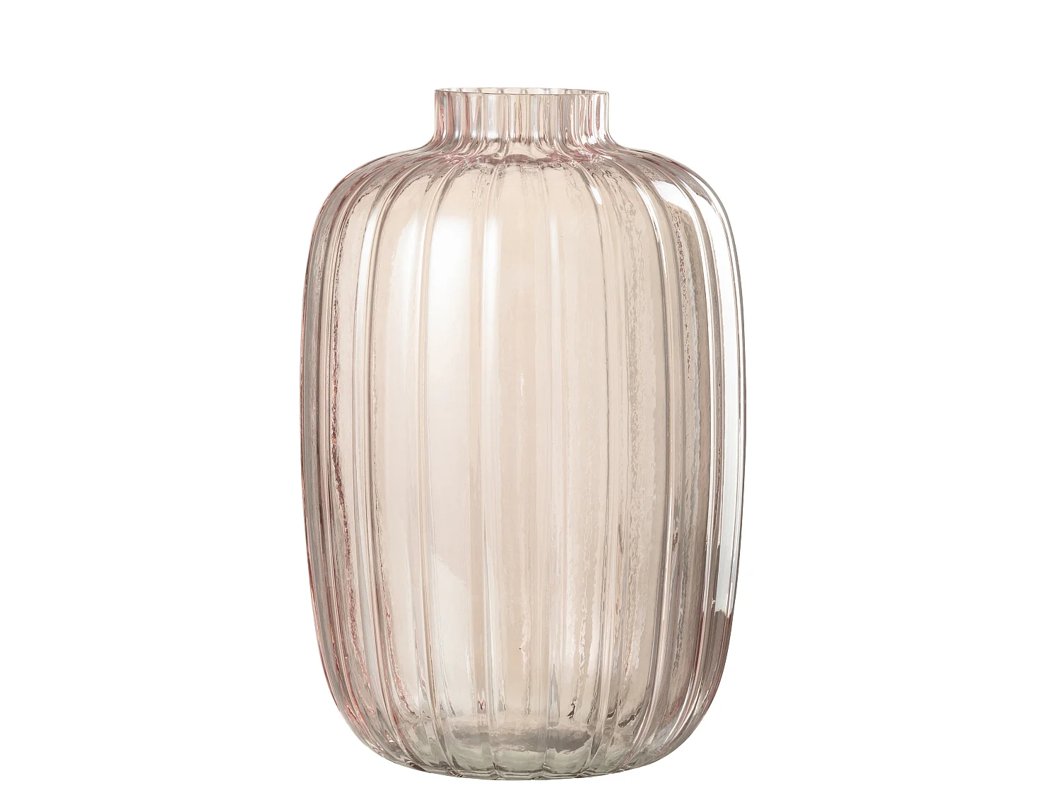 Vase Design en Verre "Lignes" 30cm Rose