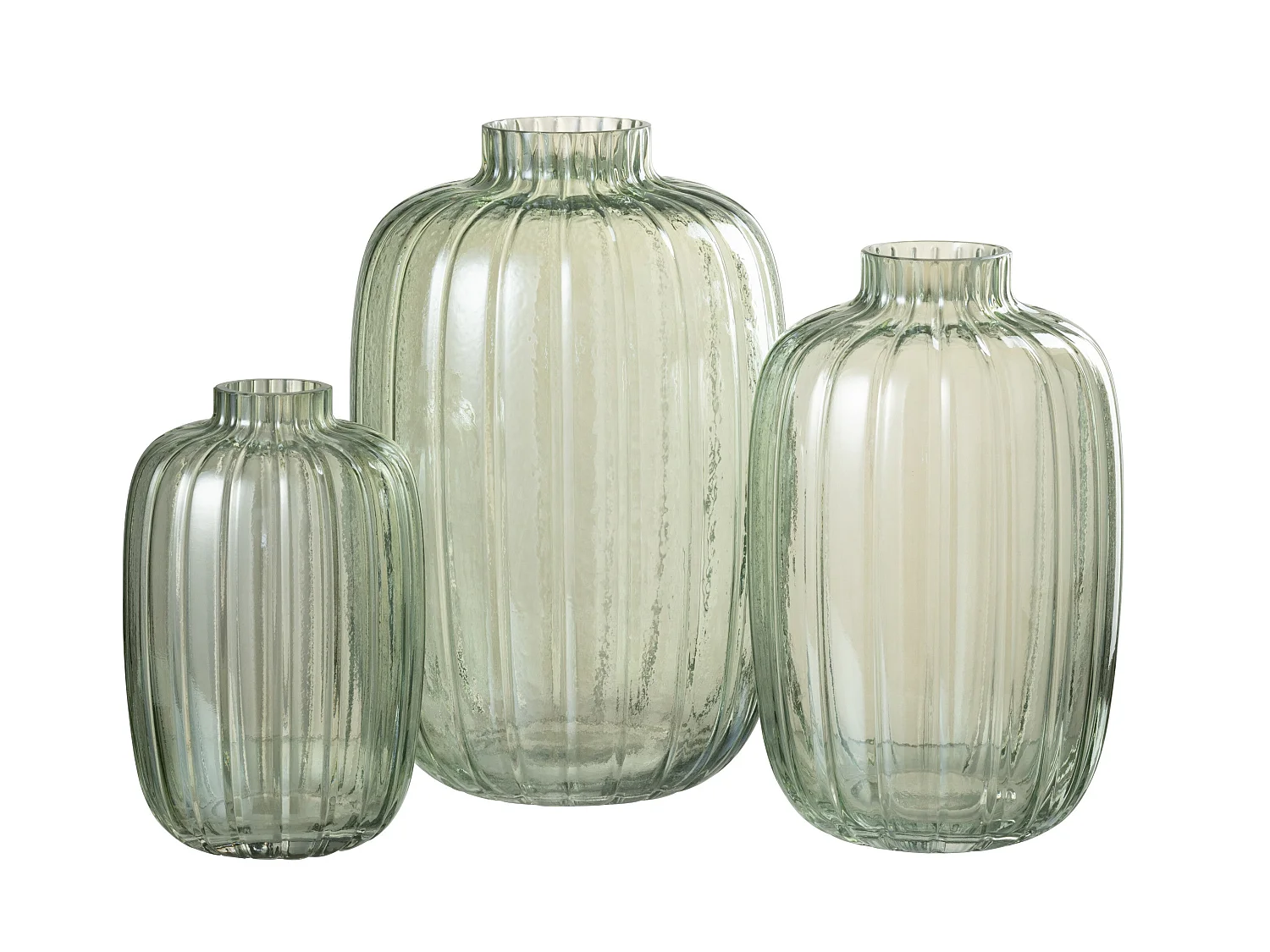 Vase Design en Verre "Lignes" 30cm Vert