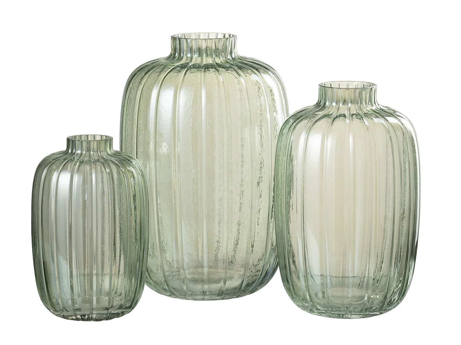 Vase Design en Verre "Lignes" 30cm Vert