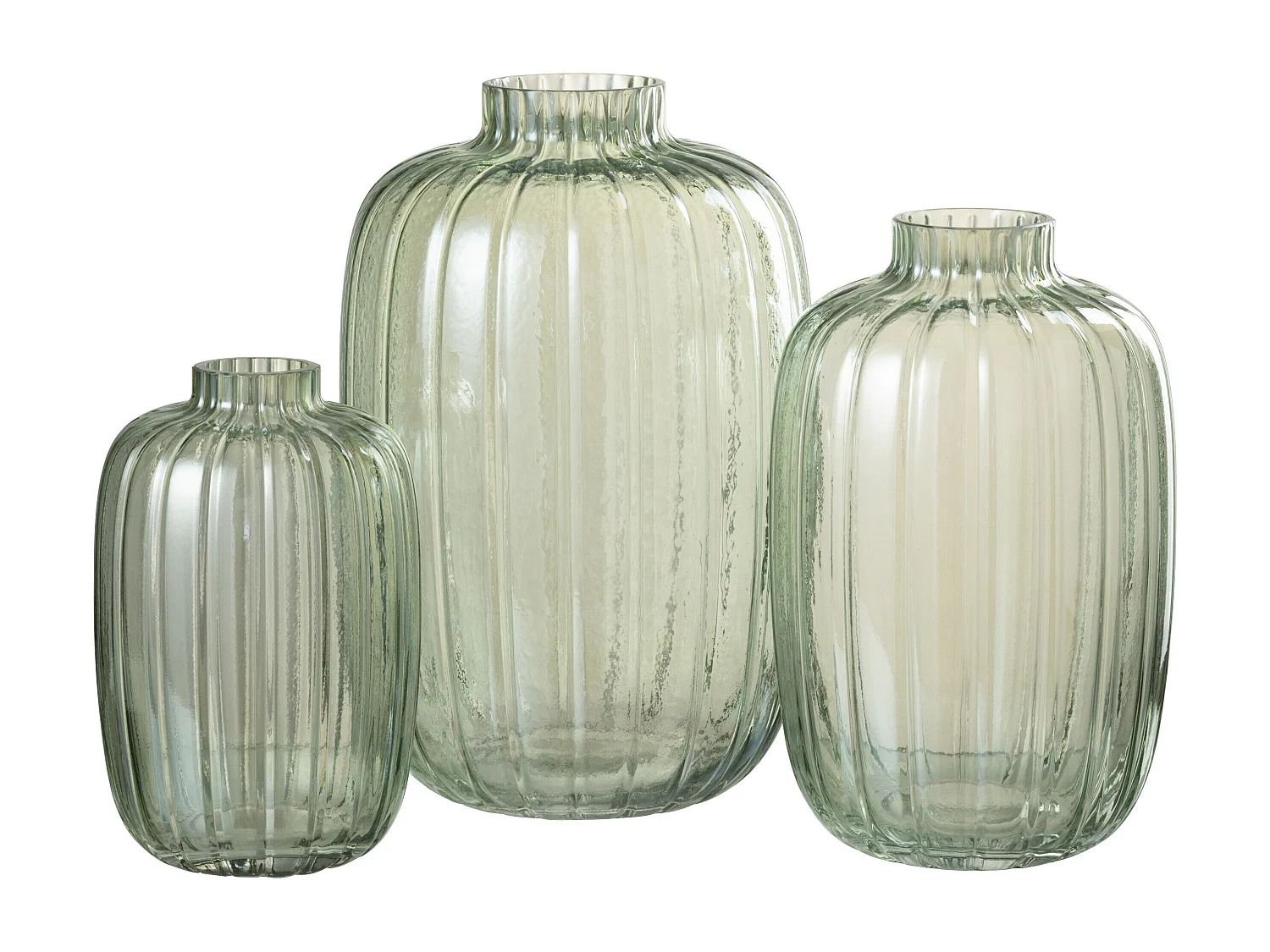 Vase Design en Verre "Lignes" 30cm Vert