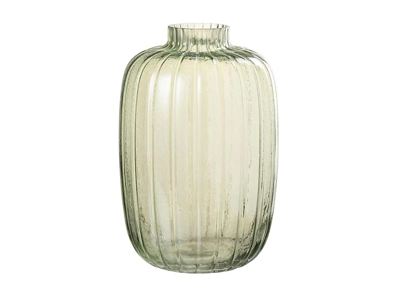 Vase Design en Verre "Lignes" 30cm Vert
