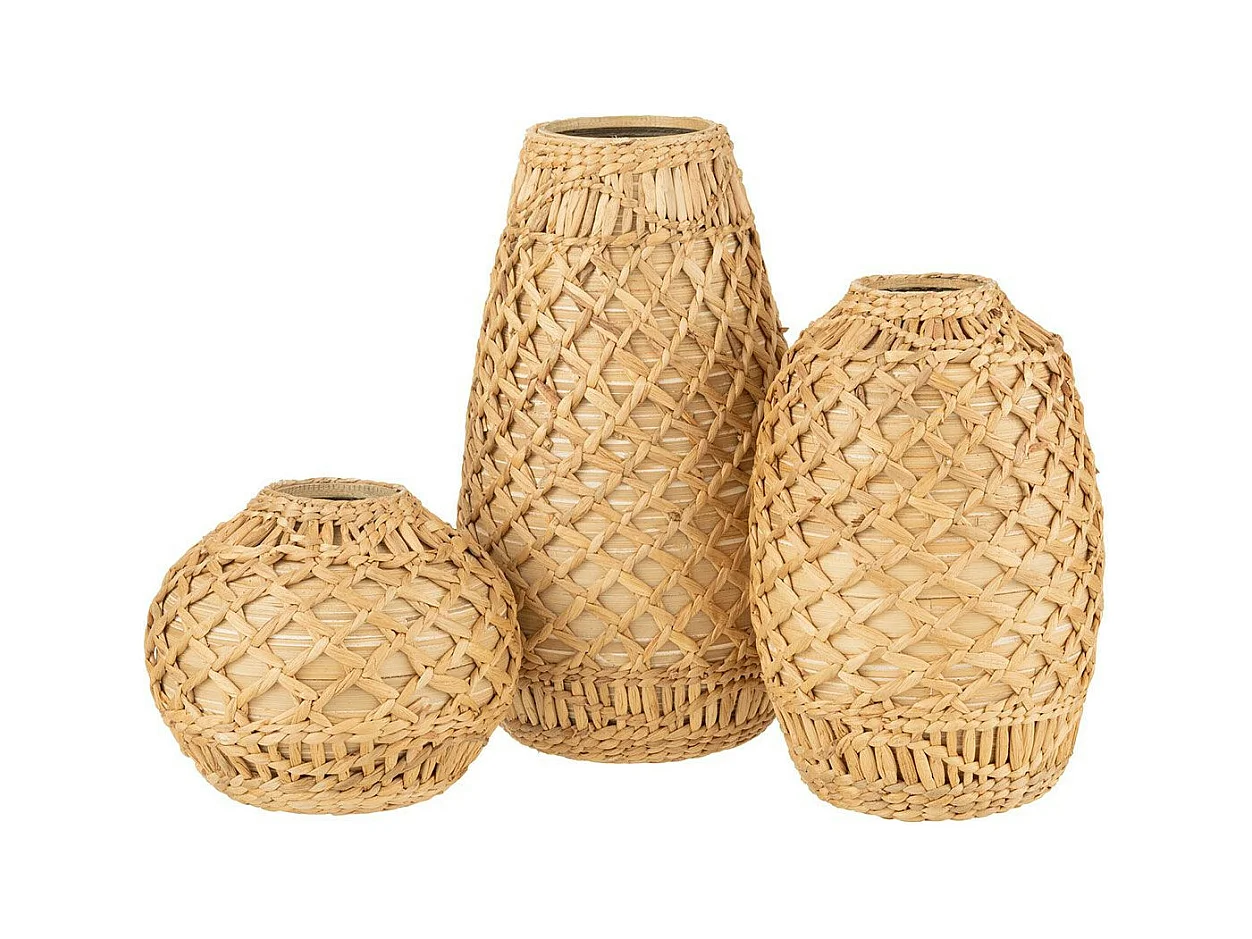 Vase Déco Tressé "Bambou" 22cm Naturel