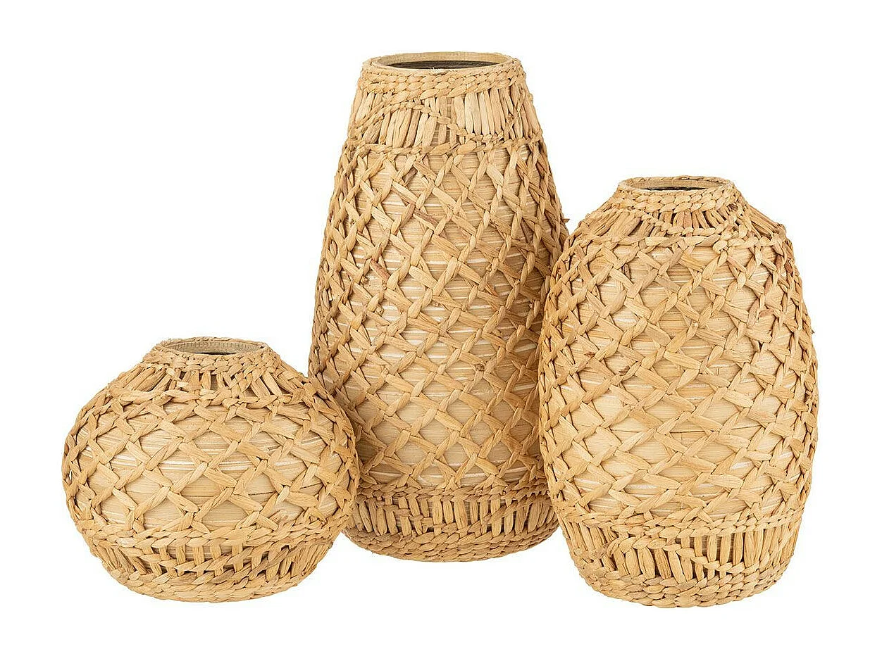 Vase Déco Tressé "Bambou" 22cm Naturel